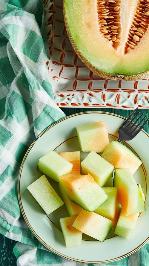 上热门新疆哈密瓜图片,甜蜜诱惑，瓜香四溢的西域珍果